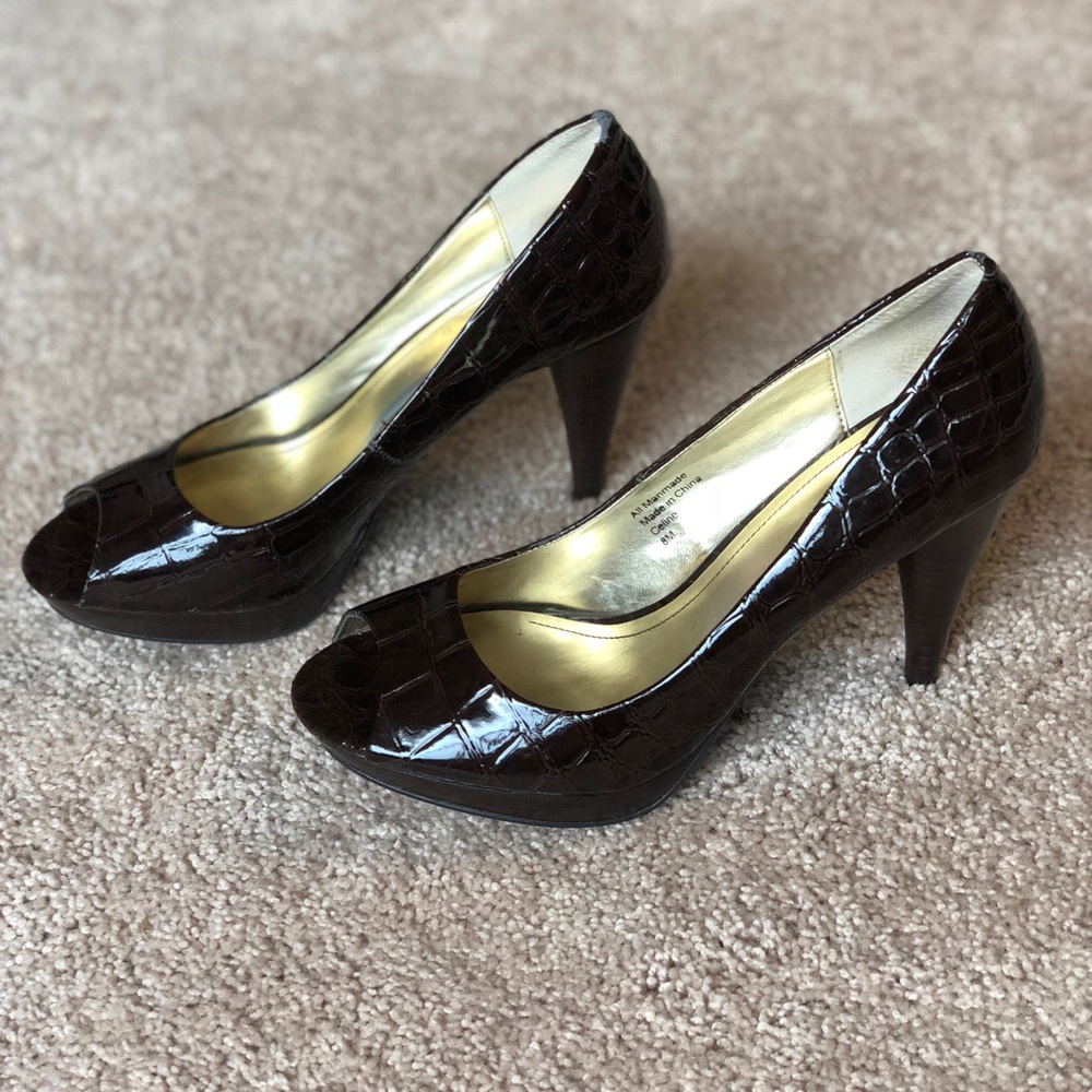 Brown Animal Print Heels